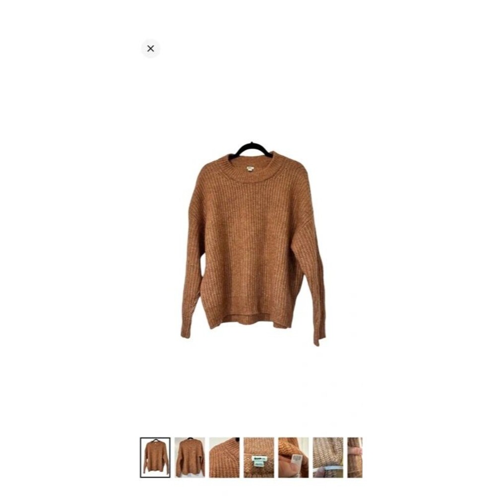 Aerie Wool Blend Knit Sweater Womens Medium Brown Tan Cozy Neutral